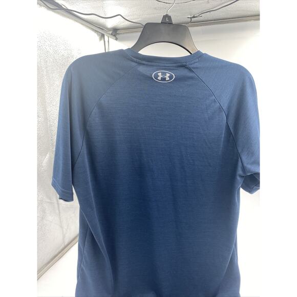 Under Armour HeatGear Men Size M Blue Loose Fit Short Sleeve Crew-Neck T-Shirt - Picture 3 of 4